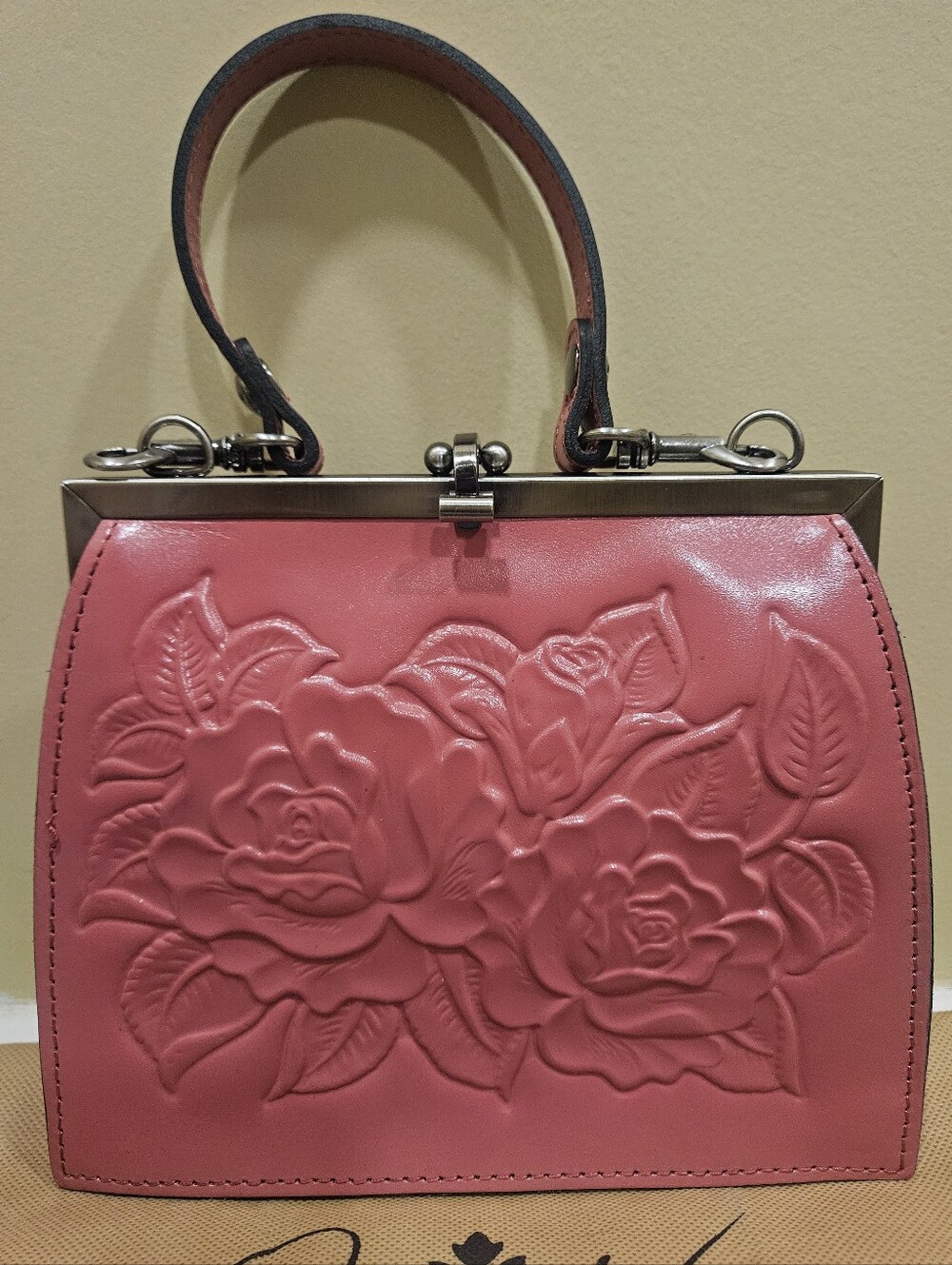 Patricia Nash Rose Tooled Crossbody Satchel - NWT - Picture 11 of 14
